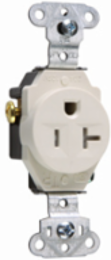 20A 125V Tamper-Resistant Single Receptacle, 1.19 Inch Depth, Light Almond