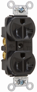 20A 125V Tamper-Resistant Duplex Receptacle, 1.322 Inch Width, Black