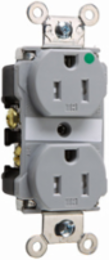 Tamper-Resistant Hospital Grade Receptacle, 15A, 125V, Gray, 1.625 Inch Width