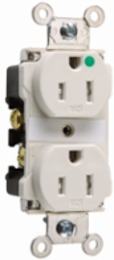 Tamper-Resistant Hospital Grade Receptacle, 15A 125V, 2.75 Inch Height, Light Almond