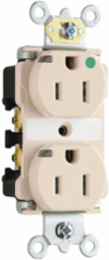 15A Hospital-Grade Receptacle, Light Almond, 0.9 Inch Depth, 2.75 Inch Height, 1.625 Inch Width