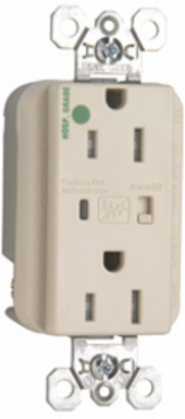 Tamper-Resistant Hospital Grade Heavy Duty Surge Protective Duplex Receptacle 15 Amp 125 Volt, Light Almond