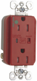 Tamper-Resistant Hospital Grade Extra Heavy-Duty Duplex Receptacle, 15A 125V Red