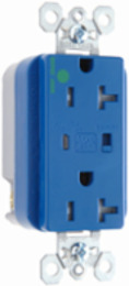 Tamper-Resistant Hospital Grade Surge Protective Duplex Receptacle, 20A 125V, Blue