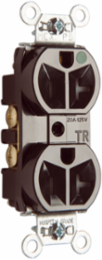 20A 125V Hospital-Grade Tamper-Resistant Duplex Receptacle, Brown, Compact Design