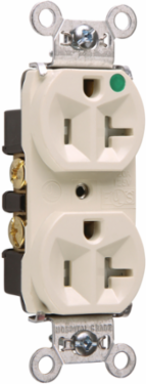 20A 125V Hospital-Grade Tamper-Resistant Duplex Receptacle, 2.635 Inch Height, Light Almond