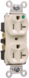 20A 125V Hospital-Grade Tamper-Resistant Duplex Receptacle, 2.635 Inch Height, Light Almond
