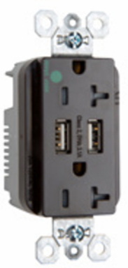 20A 125V Hospital-Grade Tamper-Resistant Outlet with 3.1A USB, Brown