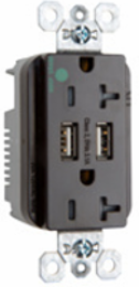 20A 125V Hospital-Grade Tamper-Resistant Outlet with 3.1A USB, Brown