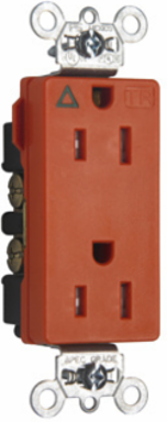 Tamper-Resistant Decorator Receptacle 15A 125V Orange 1.187 Inch Width
