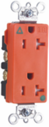 20A Hospital Grade Tamper-Resistant Receptacle, 125V, 3.625 Inch Height, Orange