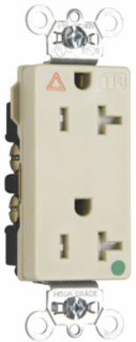 Tamper-Resistant Hospital Grade Receptacle, 20A, 125V, Ivory, 1.187 Inch Width