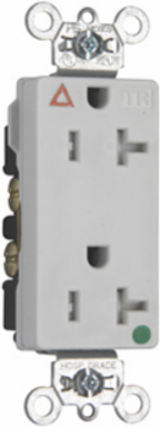 Tamper-Resistant Hospital Grade Receptacle, 20A, 125V, 3.625 Inch Height, White