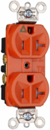 20A 125V Heavy Duty Tamper-Resistant Isolated Ground Duplex Receptacle, Orange, 2.625 Inch Height