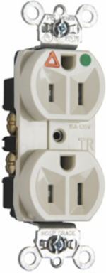 Tamper-Resistant Hospital Grade Receptacle 15A 125V Light Almond 2.625 Inch Height