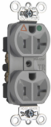 Tamper-Resistant Hospital Grade Receptacle, 20A, 125V, Gray, 2.25 Inch Height