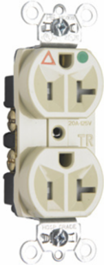 Tamper-Resistant Hospital Grade Receptacle 20A 125V Ivory 1-3/16 Inch Width