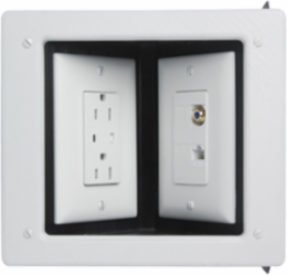 Two-Gang Metal Recessed TV Box, cULus Listed, 35 Cubic Inch