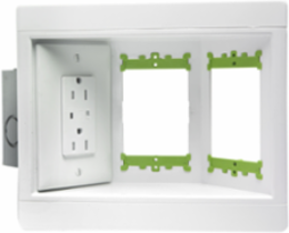 Three Gang Recessed TV Box with Metal Electric Box, White, cULus Listed