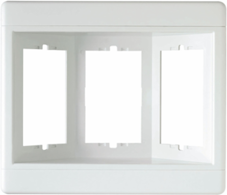 Three-Gang Recessed TV Box, White - Low-Voltage Connector Compatible