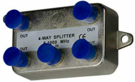 4-Way Vertical Coax Splitter 1 GHz, 1.62" x 2.91" x 1.22"