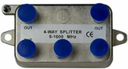 4-Way Vertical Coax Splitter 1 GHz, 1.62" x 2.91" x 1.22"