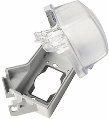 Weatherproof 1-Gang Cover, Clear, Single Receptacle Plate 1.405/1.595 Inch
