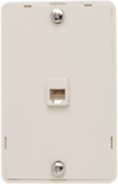 Modular Wall Mount Telephone Jack, Light Almond, Standard Size