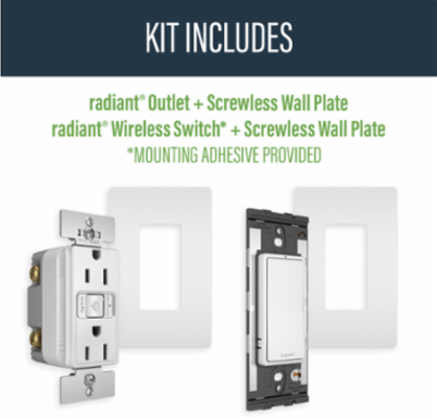 radiant® Easy Switched Outlet Kit, White