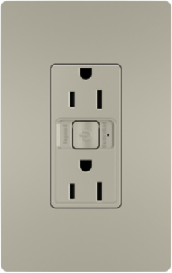 Radiant Smart 15A Outlet, Nickel Finish, App-Controlled