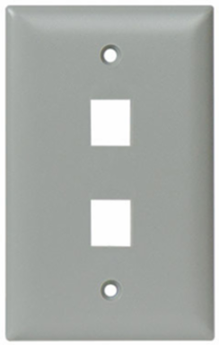 1-Gang, 2-Port Wall Plate, Gray WP3402-GY
