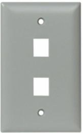 1-Gang, 2-Port Wall Plate, Gray WP3402-GY