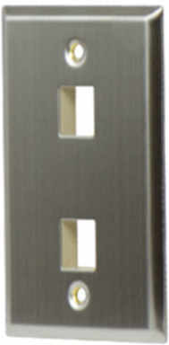 1-Gang, 2-Port Wall Plate, Stainless Steel WP3402-SS