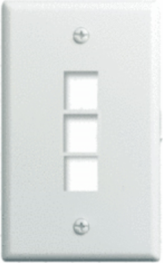 1-Gang, 3-Port Wall Plate, White WP3403-WH