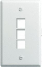 1-Gang, 3-Port Wall Plate, White WP3403-WH