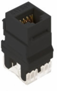 CAT 5E RJ45 T568A/B KEYSTONE CONNECTOR, BLACK