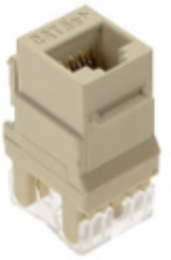 CAT 5E RJ45 T568A/B KEYSTONE CONNECTOR, LT ALMOND