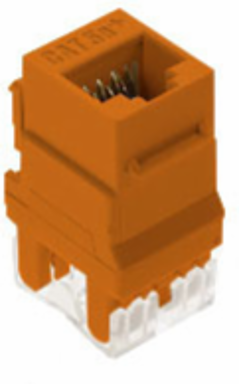 CAT 5E RJ45 T568A/B KEYSTONE CONNECTOR, ORANGE