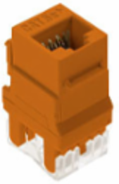 CAT 5E RJ45 T568A/B KEYSTONE CONNECTOR, ORANGE