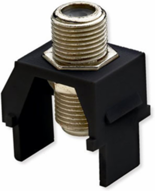 Non-Recessed Nickel F-Connector, Black