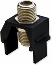 Non-Recessed Nickel F-Connector, Black