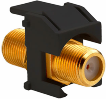 Recessed Gold F-Connector, Black