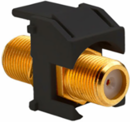 Recessed Gold F-Connector, Black