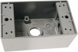 Weatherproof 1 Gang Box, 3 Hole 1/2 Inch, 18.5 Cu.In, Gray, Heavy Aluminum