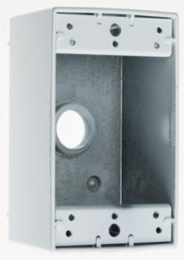 Weatherproof Single Gang Box, White, 4.63 Inch Height, 2.86 Inch Width, 2.09 Inch Depth