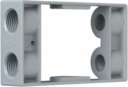 One Gang Weatherproof Extension Ring, Gray, 9.5 Cu. In.