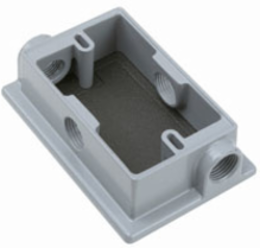 One Gang Flanged Extension Ring, Gray, 9.5 Cu. In.