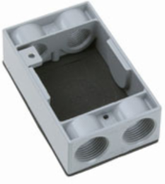 One Gang Extension Ring, Gray, 9.5 Cu. In., Weatherproof, Durable