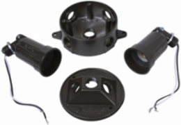 Weatherproof Dual Floodlight Kit, Bronze, UL Listed, Complete Installation Kit