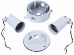 Weatherproof Dual Floodlight Kit, White, Includes Box and Cover